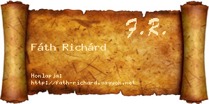 Fáth Richárd névjegykártya